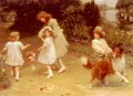 一目惚れ 牧歌的な子供たち アーサー・ジョン・エルスリー ペットの子供たち